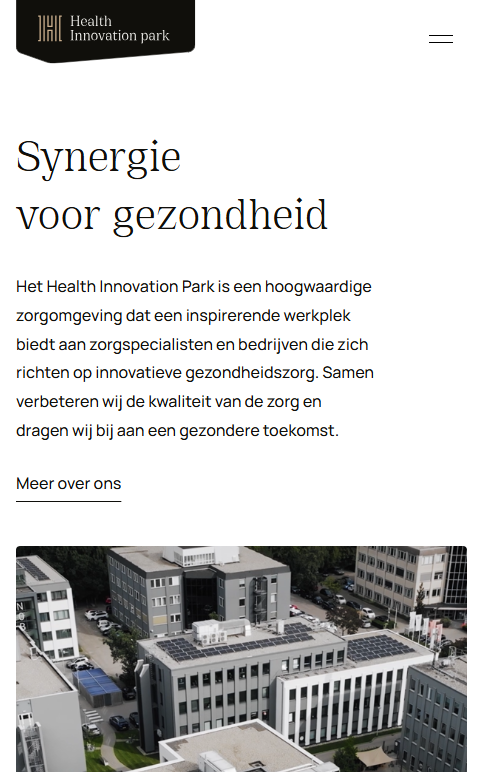 Afbeelding van het Health Innovation Park, een moderne zorgomgeving voor innovatieve gezondheidszorg en samenwerking tussen zorgprofessionals.